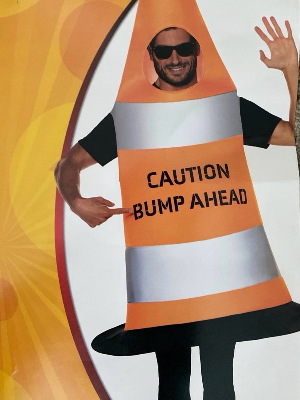 Orange Caution Cone Costume - CAUTION BUMP AHEAD